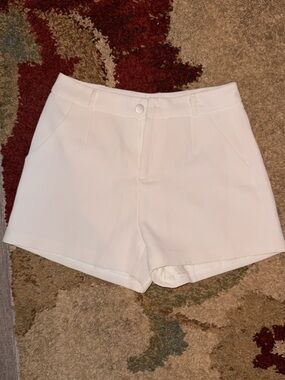 High-Rise White Tailored Women's Korean fashion
